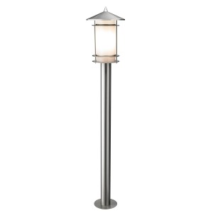 Moderne Edelstahl Wegeleuchte Cossato für den Außenbereich, ca. 100 cm hoch.