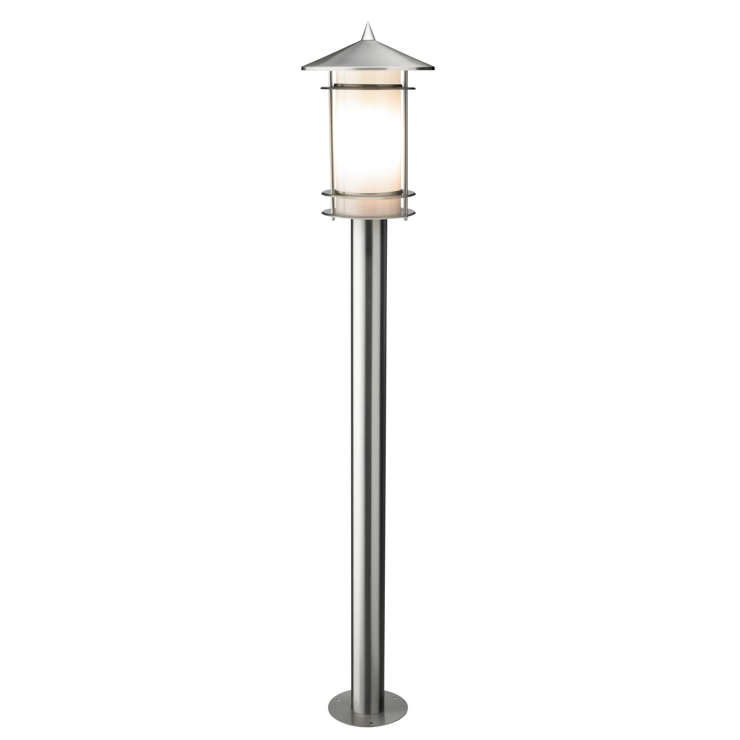 Moderne Edelstahl Wegeleuchte Cossato für den Außenbereich, ca. 100 cm hoch.