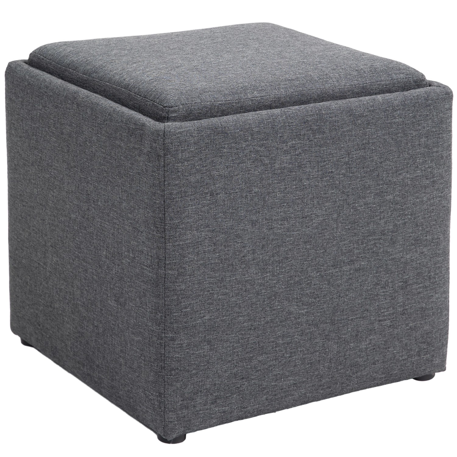 HOMCOM Sitzbank mit Stauraum Polyester MDF Dunkelgrau 42L x 42B x 41H cm