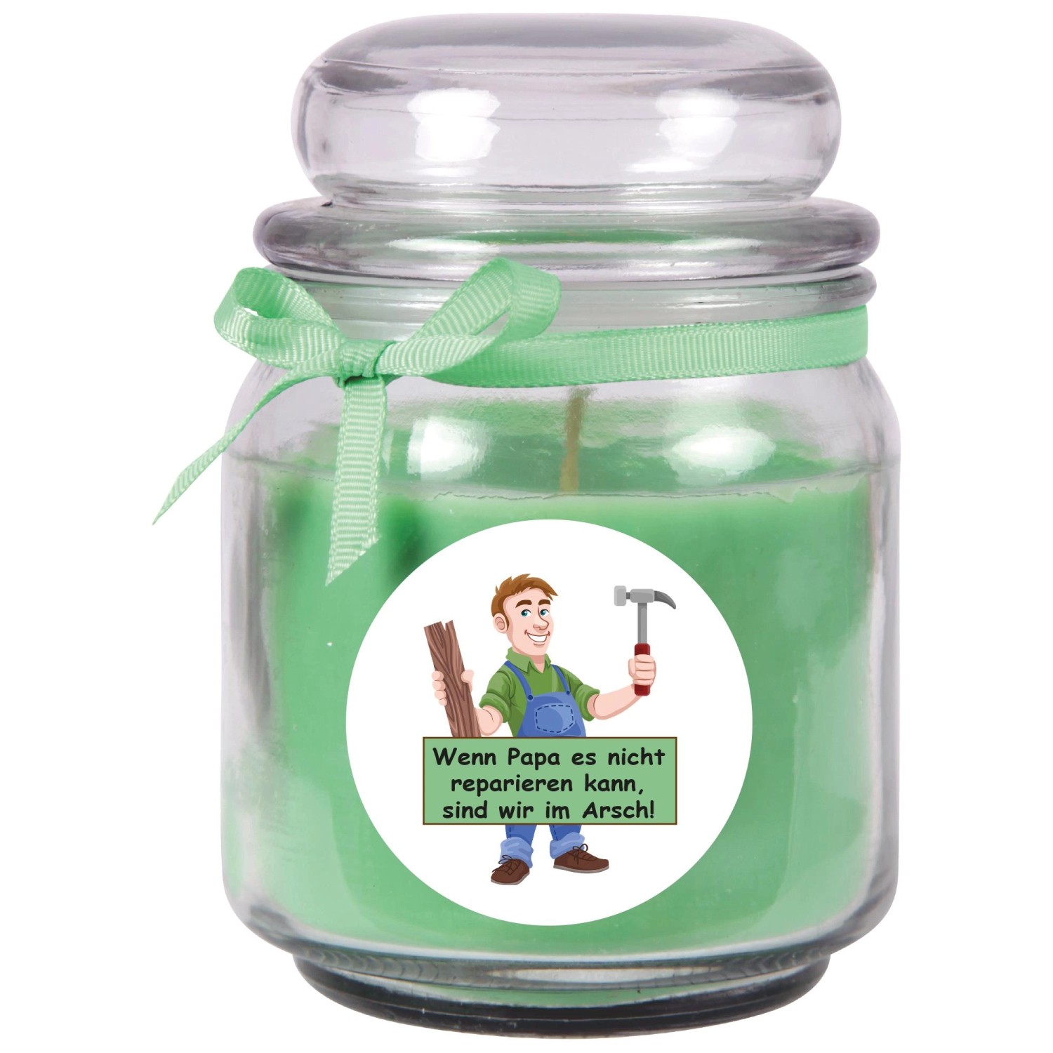 HS Candle Duftkerze & Glas Vatertag Kokos Grün günstig online kaufen