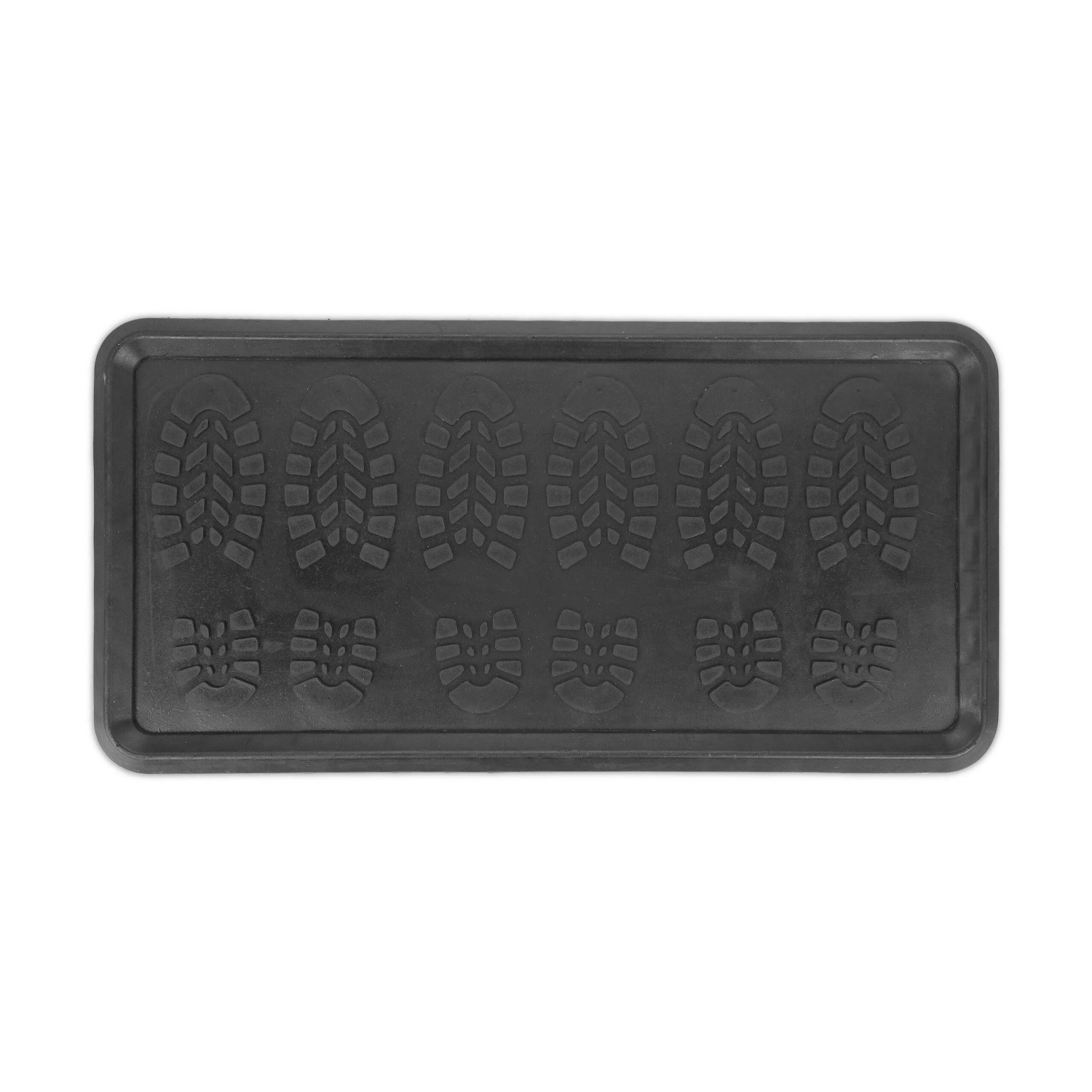 Relaxdays Schuhabtropfschale Gummi Schwarz Rutschfest 80 cm x 40 cm x 2 cm