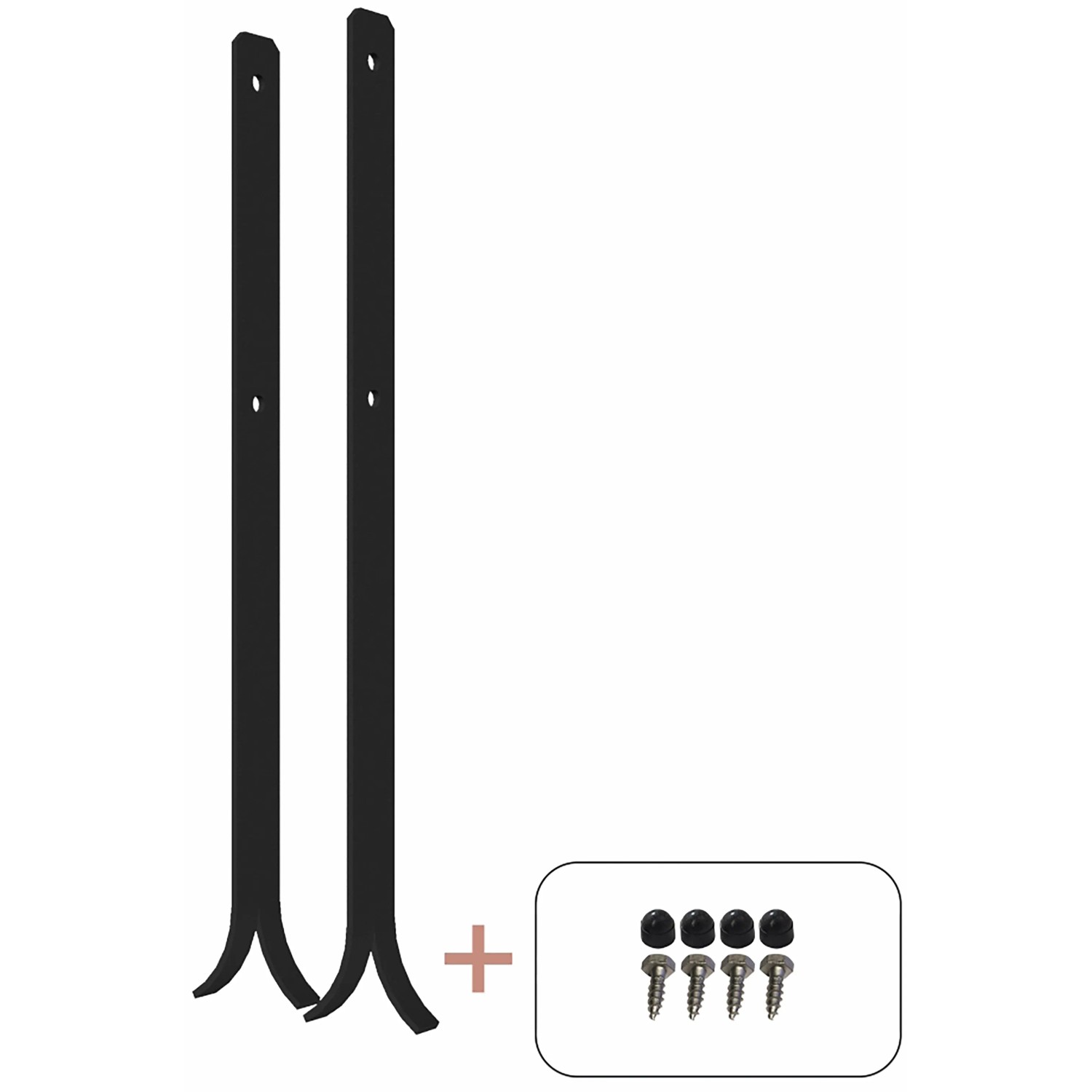 Plus Holz Pfostenträger Schwarz 600 mm x 40 mm x 5 mm