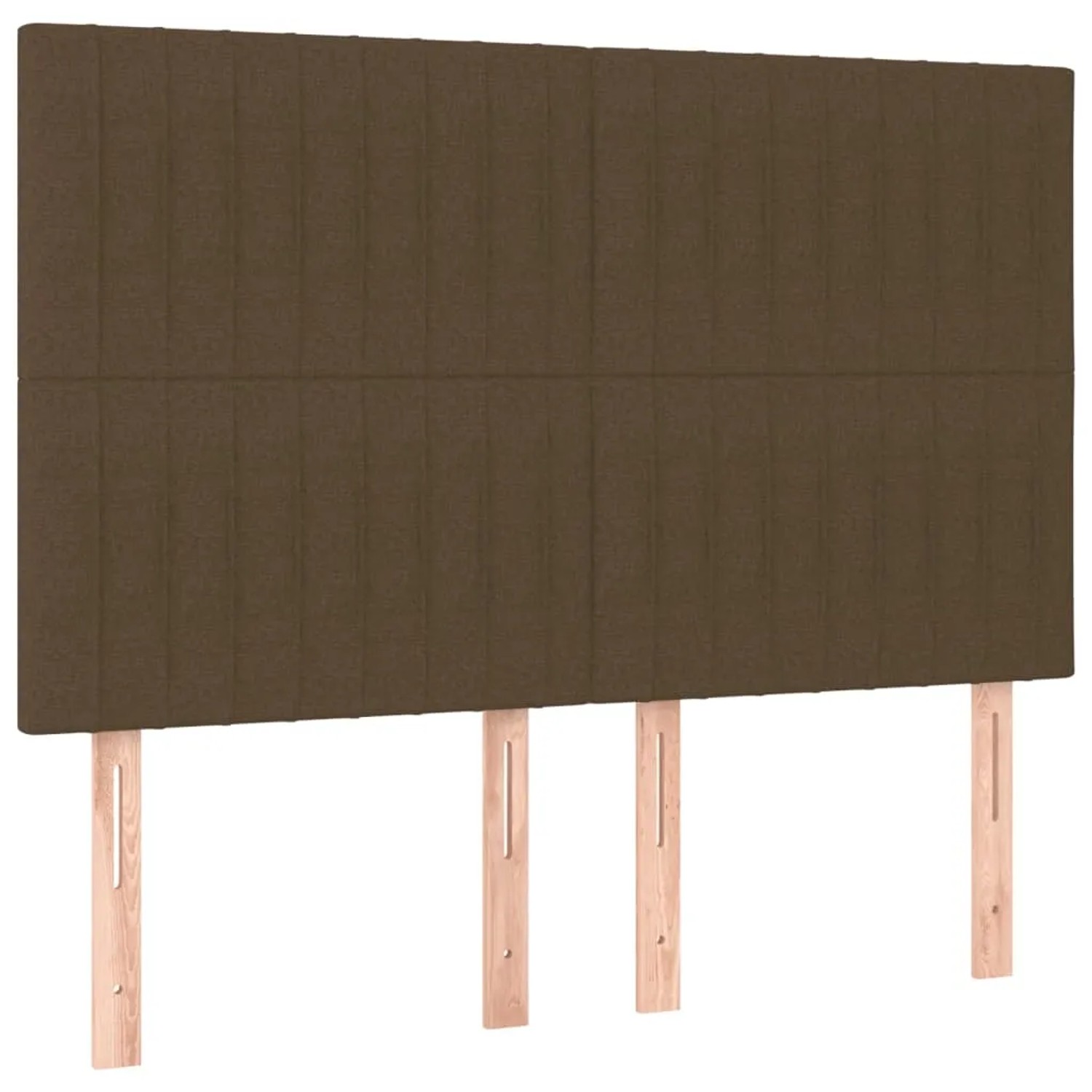vidaXL Boxspringbett dunkelbraun, 140x190 cm, Stoffbezug. Bett mit gestepptem Kopfteil und Holzfüßen.
