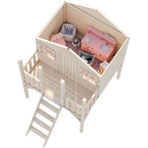 Palmako Spielturm Toby mit Holzleiter Fichte 287 cm x 212 cm x 284 cm