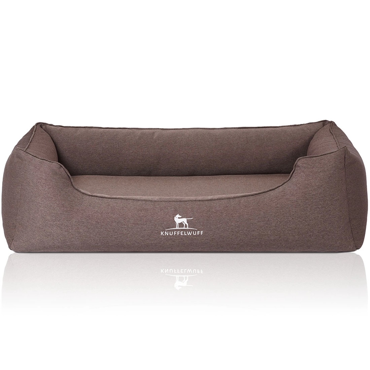 Knuffelwuff Hundebett Leano Orthopädisch Velours XL 105 x 75cm Braun