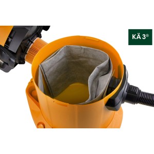 Nass- und Trockensauger mit eingesetztem Swirl® KÄ 3® Staubsaugerbeutel.