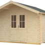 Skan Holz Gartenhaus Faro 3, naturbelassen, 300x300 cm. Holzhaus mit Doppeltür und Satteldach.