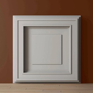 Weißes PROFHOME 3D Wandpaneel (50x50 cm) im Neo-Klassizismus Stil. Wandvertäfelung für den Innenbereich.