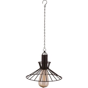 Schwarze Solar-Pendelleuchte Colfari im Vintage-Design für den Garten.