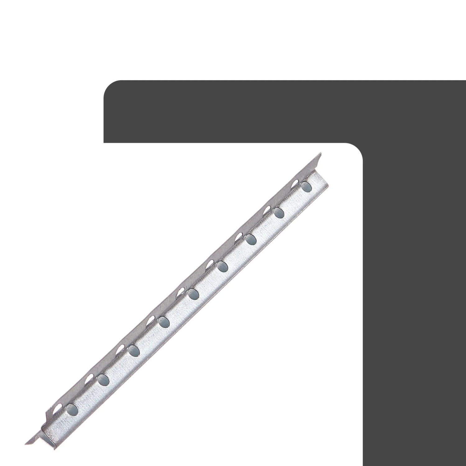 Protektor Schnellputzschiene, 250cm, Stahl, silberfarben, mit Löchern für planebene Putzflächen.