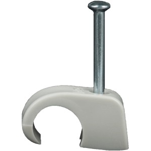 Nagel-Clip 2 mm x 30 mm mit Nagel, zur Kabelbefestigung.