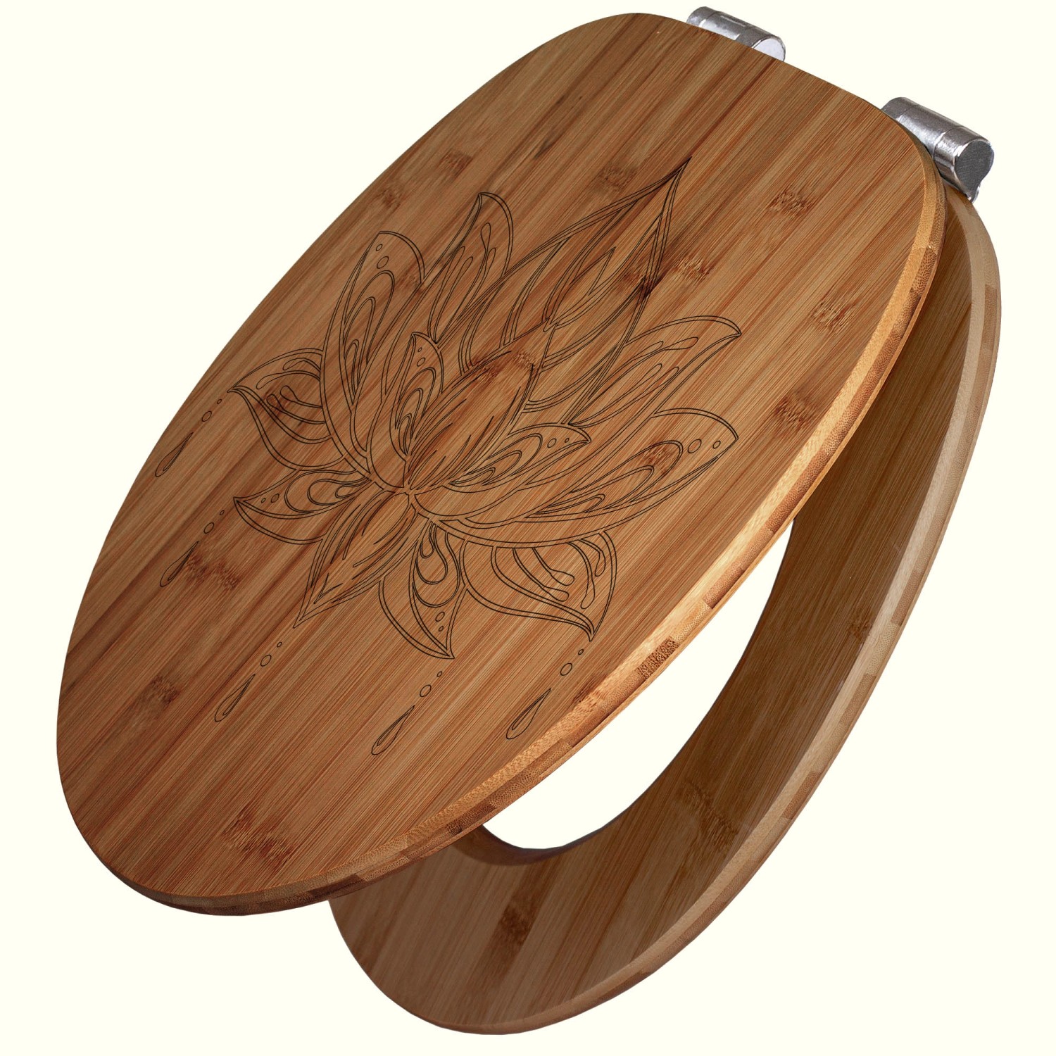 Banjado WC Sitz Bambus Holz Mit Gravur Toilettendeckel Mit Absenkautomatik günstig online kaufen