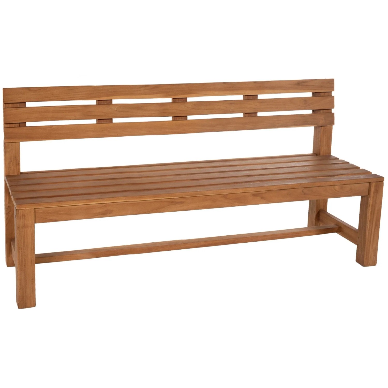 DELUKE Gartenbank Teakbank CUGAD Holz Teak 220x50x85cm Holzbank 220cm Bank Mit Lehne Wetterfest Bank Garten Terrasse