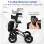 Costway Rollator mit Luftbereifung Faltbar 7-Fach Höhenverstellbar Silber_6