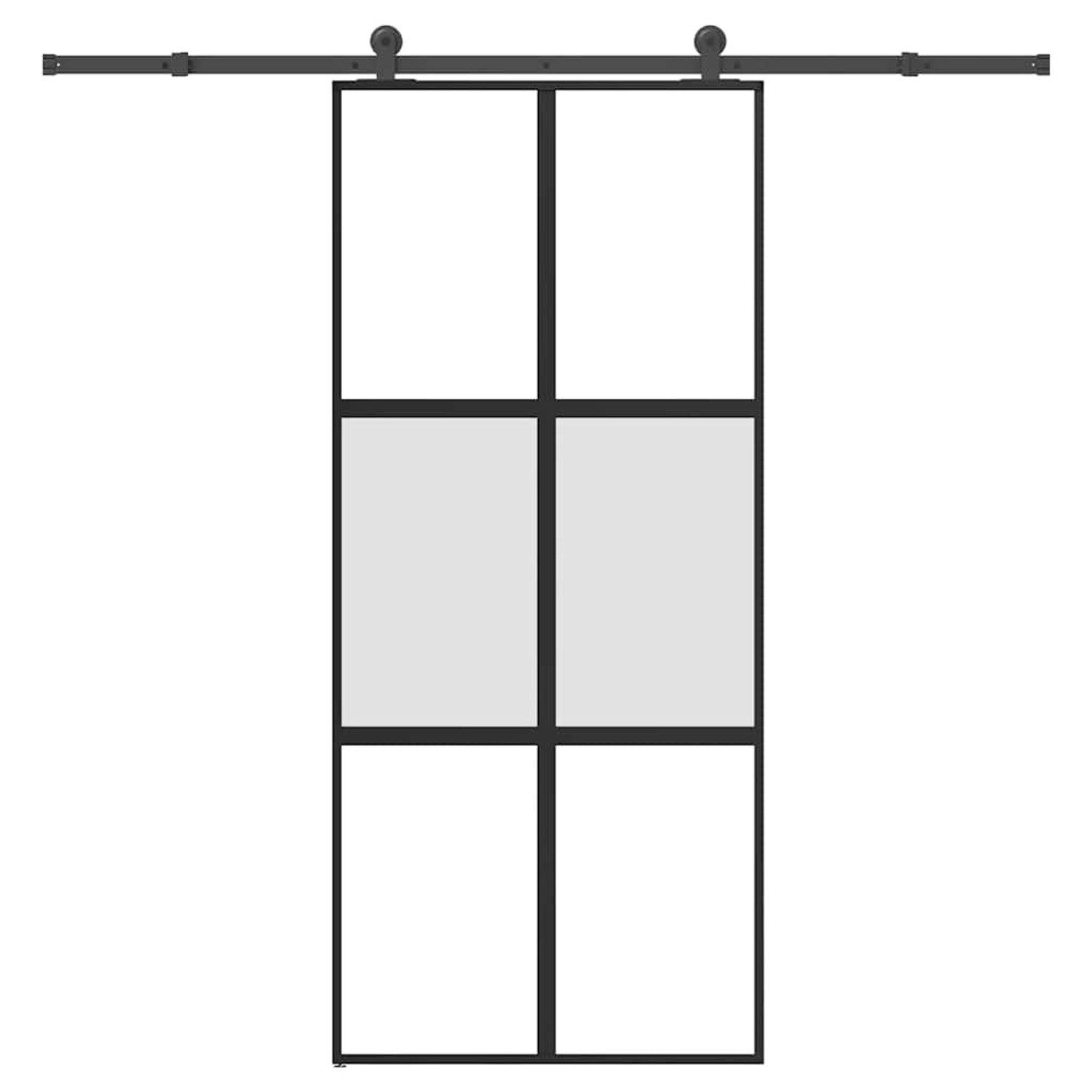 vidaXL Schiebetür mit Beschlag 90x205 cm Hartglas & Aluminium 3332975 günstig online kaufen