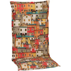 Beo Hochlehner Saumauflage Tours Sardinien Design mit bunten Häusern.