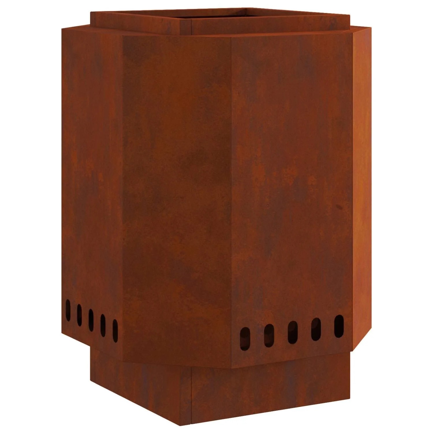 vidaXL Rauchfreier Feuerkorb Braun 38 x 38 x 51 cm Wetterfeststahl 858979