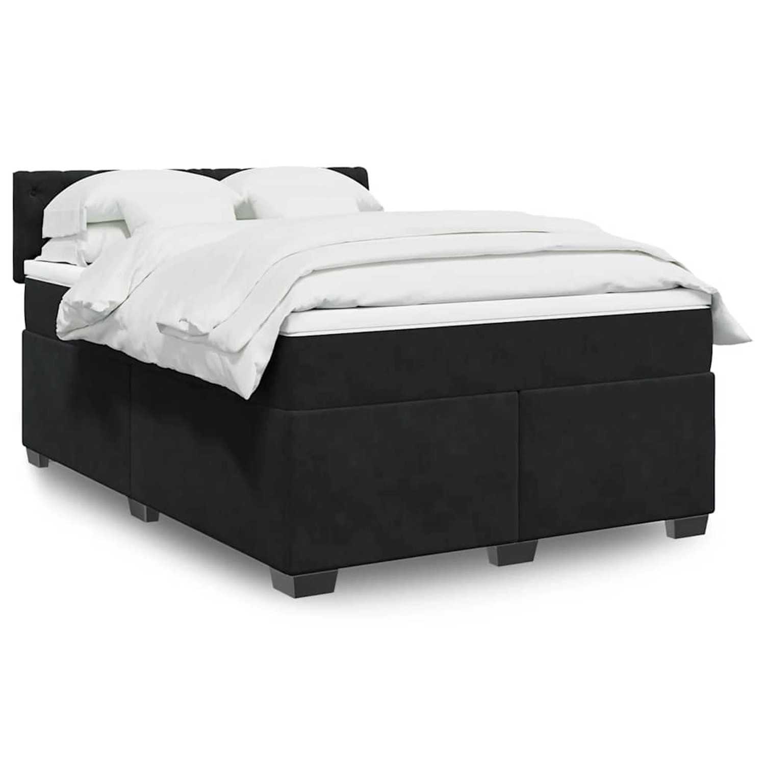 vidaXL Boxspringbett mit Matratze Schwarz 160x200 cm Samt 3288662 günstig online kaufen