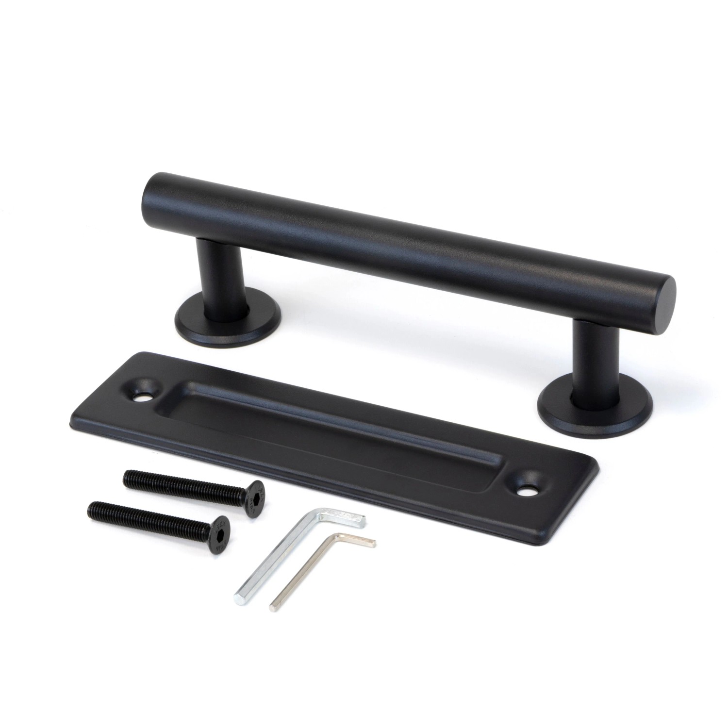 Emuca Griff für Holzschiebetüren Pasadena Länge 240 mm 180 mm Achsenabstand Stahl Schwarz Strukturiert