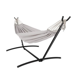 Garmio Hängematte Venedig Beige mit Gestell, wetterfest und bis 200kg belastbar.