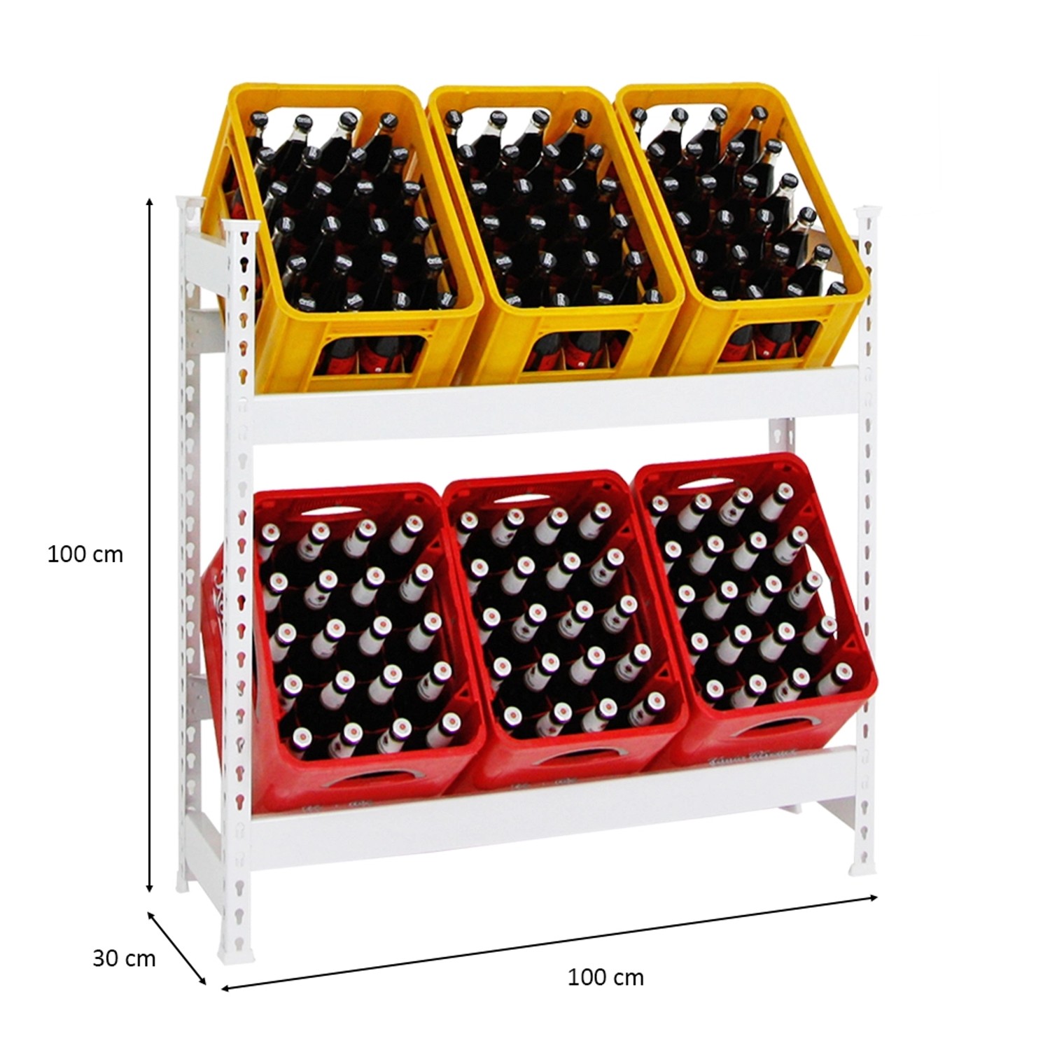 Casa Pura Getränkekistenregal Für 9 Kisten | 200x100x30cm Getränkeregal