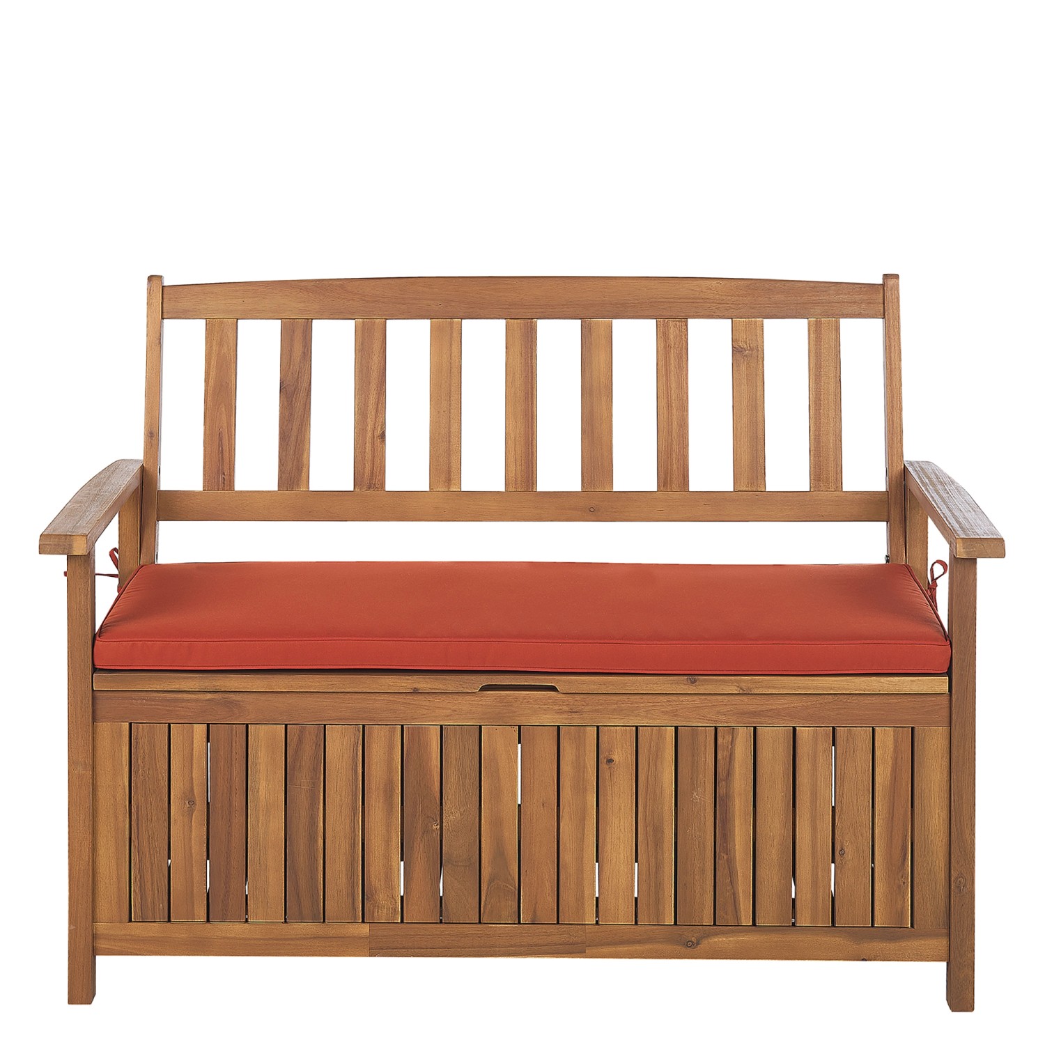 Beliani Gartenbank Heller Holzfarbton Rot 60x120x91 günstig online kaufen