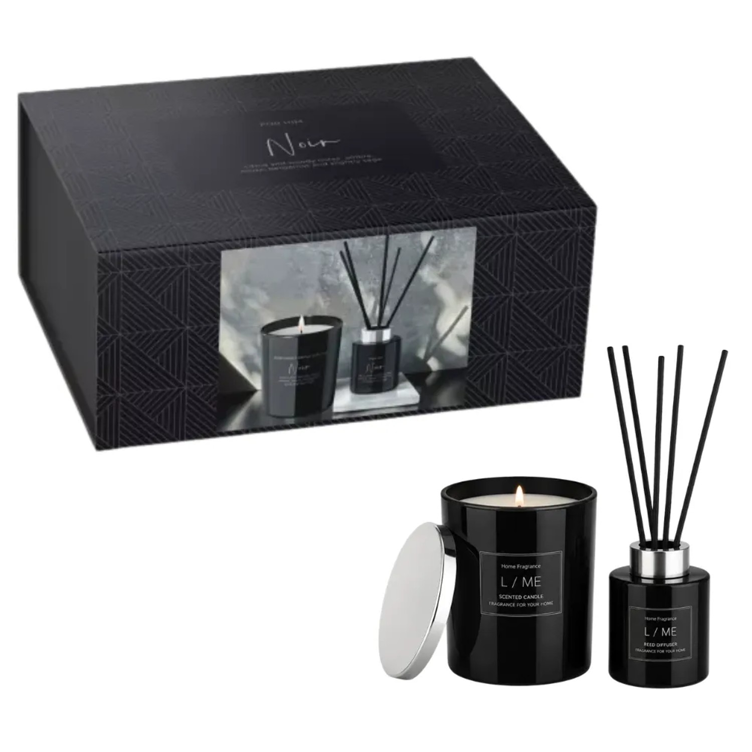 Dekohelden24 Hochwertiges Geschenk aus Duftkerze und Diffuser Fertiges Geschenk für Männer Parfümgeschenkset Geschenkset Männer L/B/H 23 x 17 x 10 cm