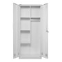 PROREGAL Flügeltürenschrank Rhino Mit 2 Türen Abschließbar HxBxT 170x70x30cm 5 Fächern & Kleiderstange Stahl Pulverbeschichtet Weiß Putzmittelschrank_6