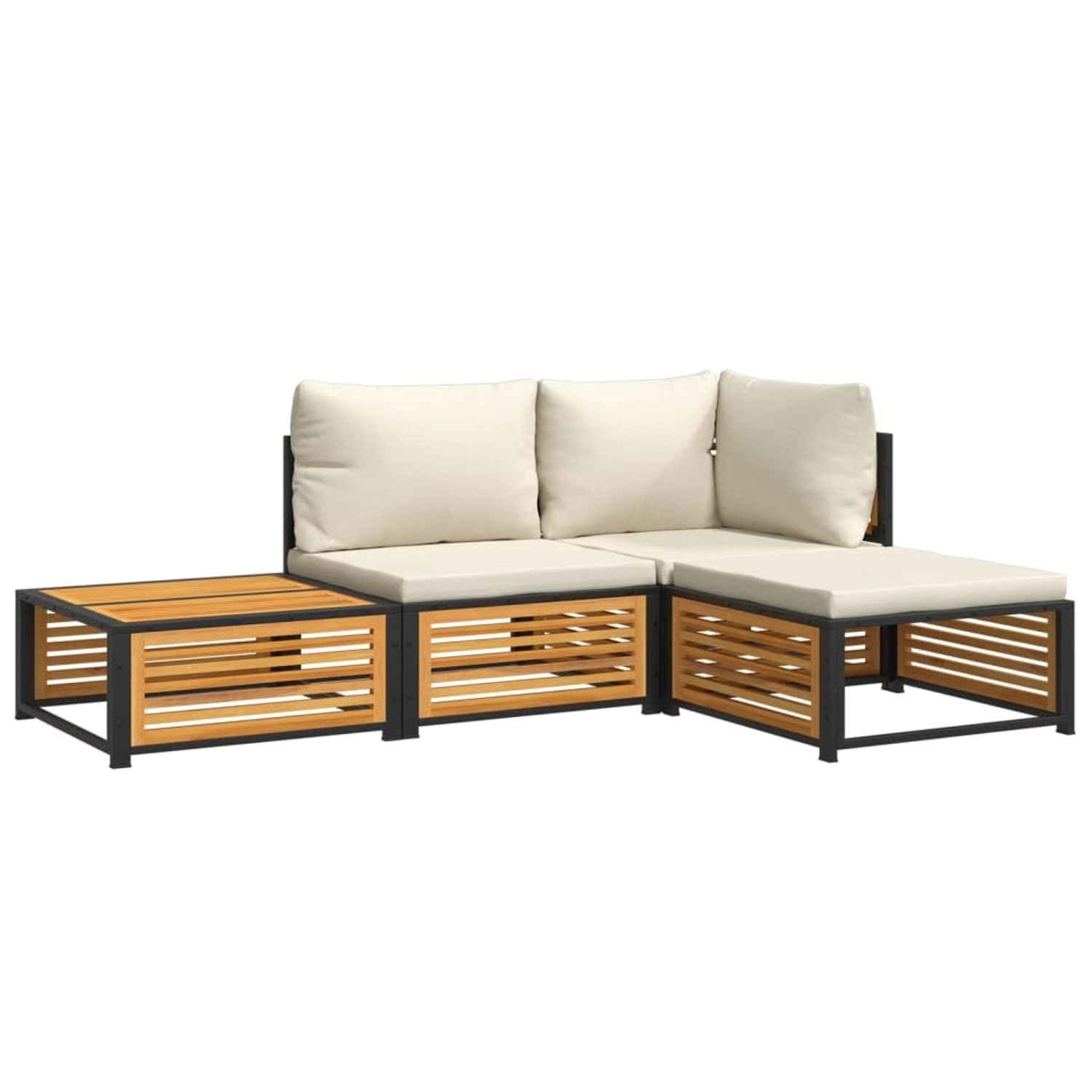 vidaXL 4-Tlg Garten-Sofagarnitur mit Kissen Massivholz Akazie 3214906 günstig online kaufen