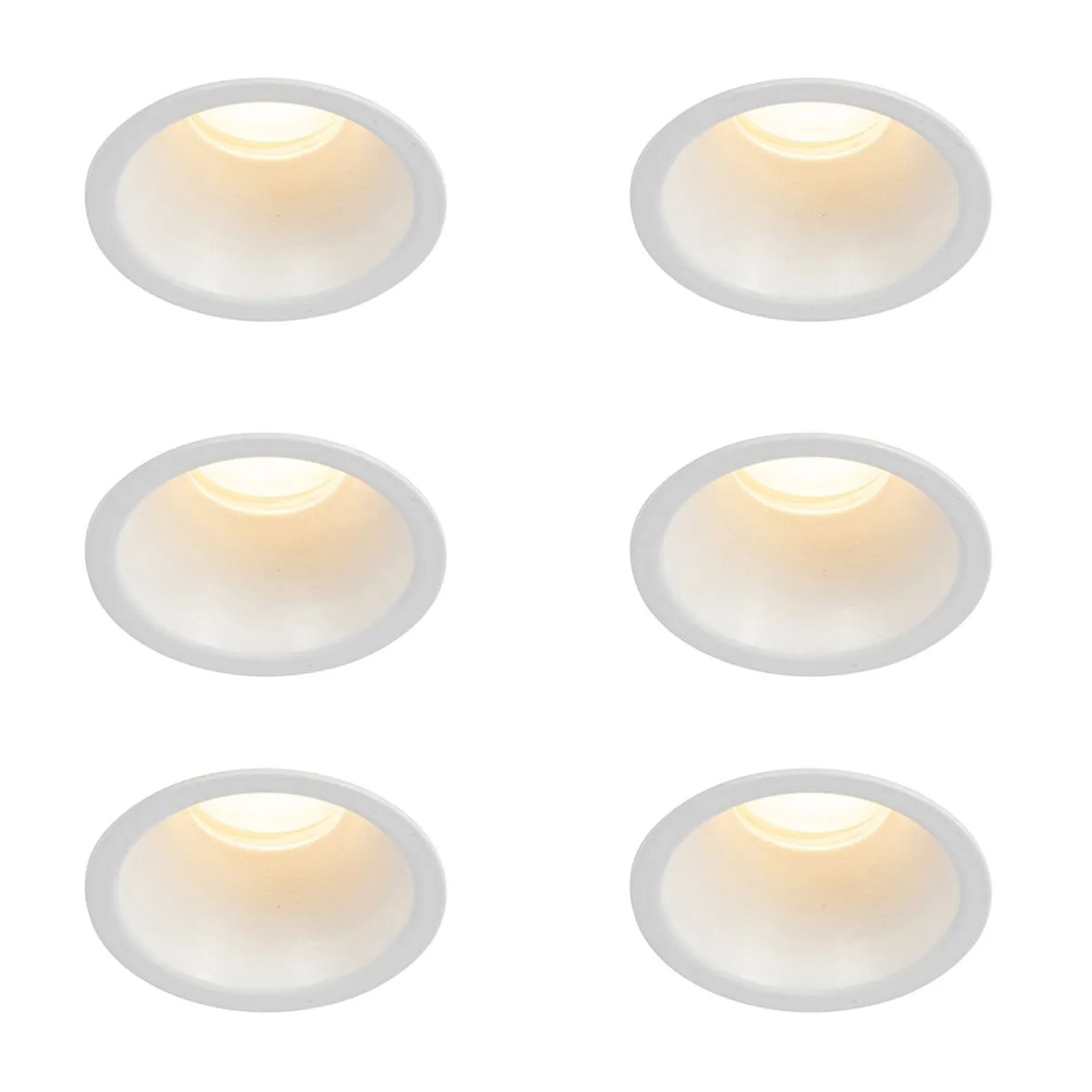 Qazqa Set Mit 6 Einbaustrahlern Weiß GU10 35mm IP44 Dept