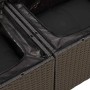 Detailaufnahme: Schwarze vidaXL Garten-Sofagarnitur aus Rattan mit wasserfestem Stauraum für Kissen.