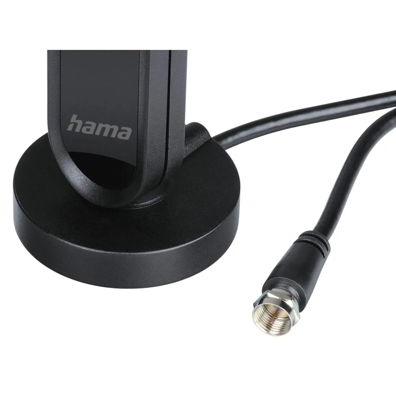 Hama Zimmerantenne für DAB+/UKW Radio, schwarze Antenne mit F-Stecker.