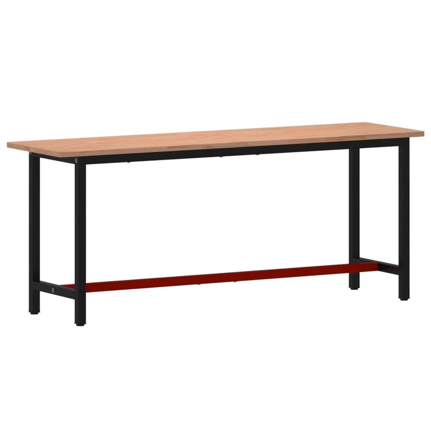 vidaXL Werkbank 200x55x81,5 cm Massivholz Buche und Metall 3188907
