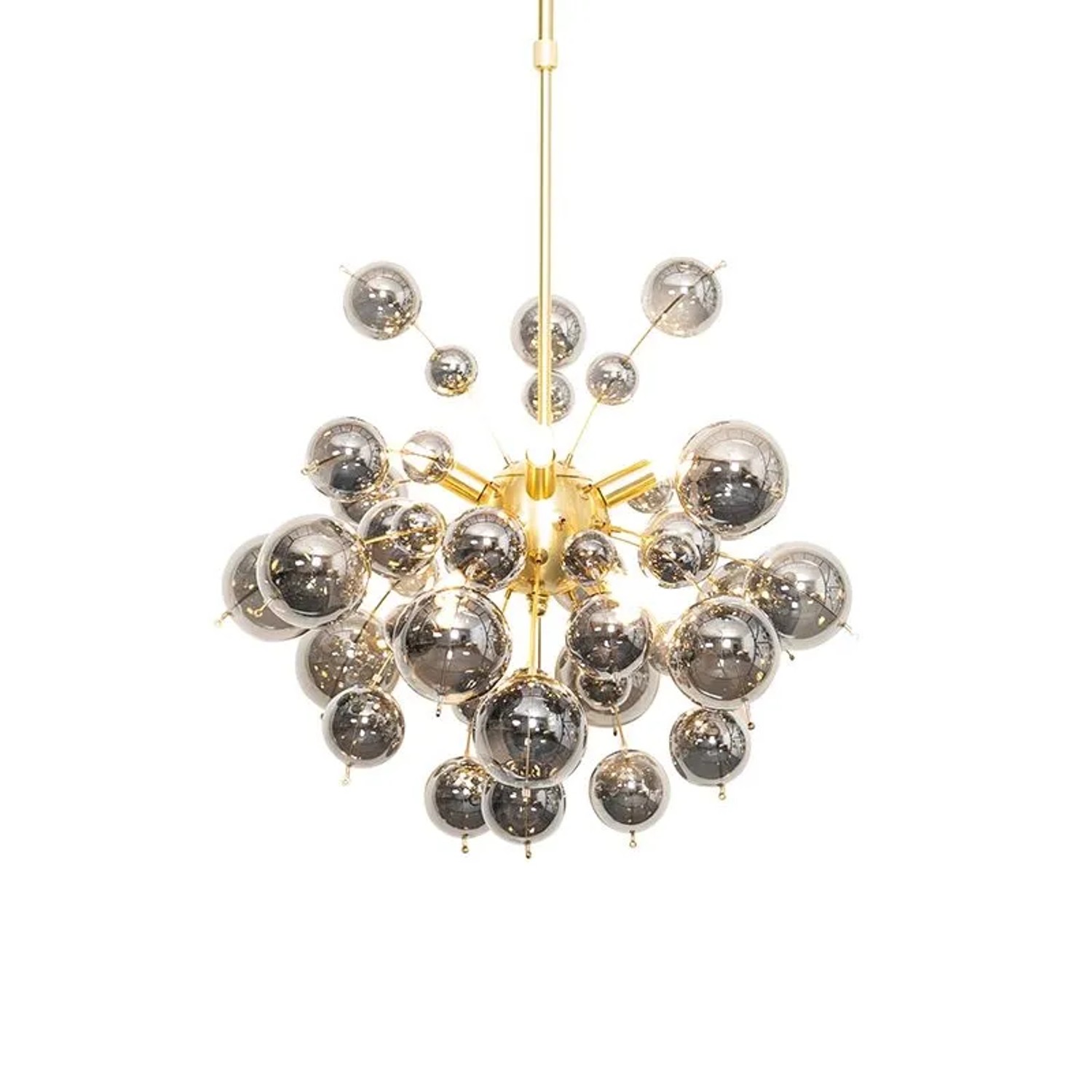 QAZQA Design Hängelampe Messing mit Rauchglas 8 Lichter Explode