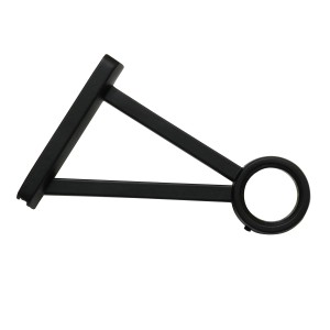 Gardinia Dreiecksträger Denver, geschlossen, schwarz matt, für Gardinenstangen Ø 25 mm, 10 cm Länge.