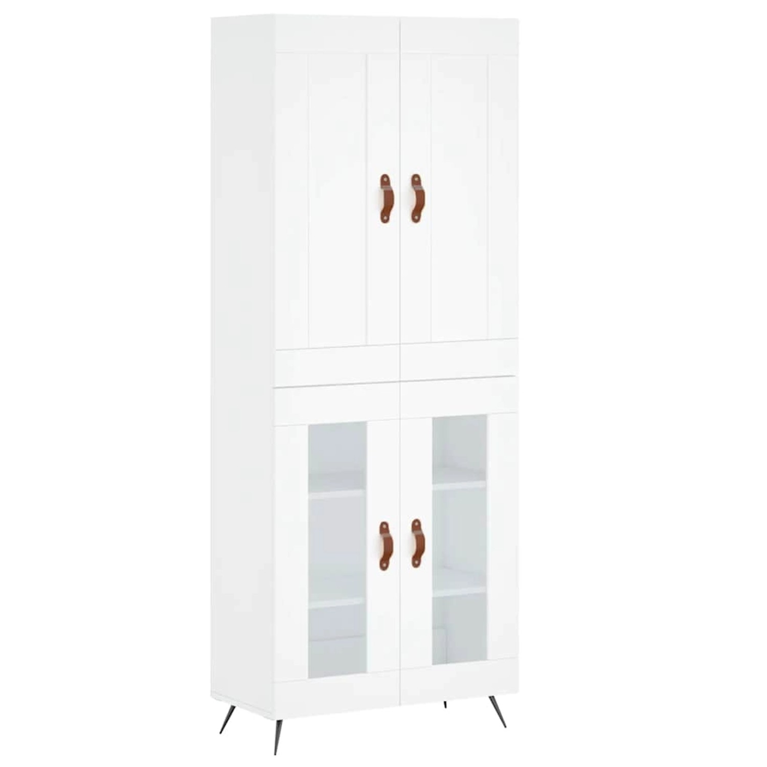 vidaXL Highboard Weiß 69,5x34x180 cm Holzwerkstoff 3199593 günstig online kaufen