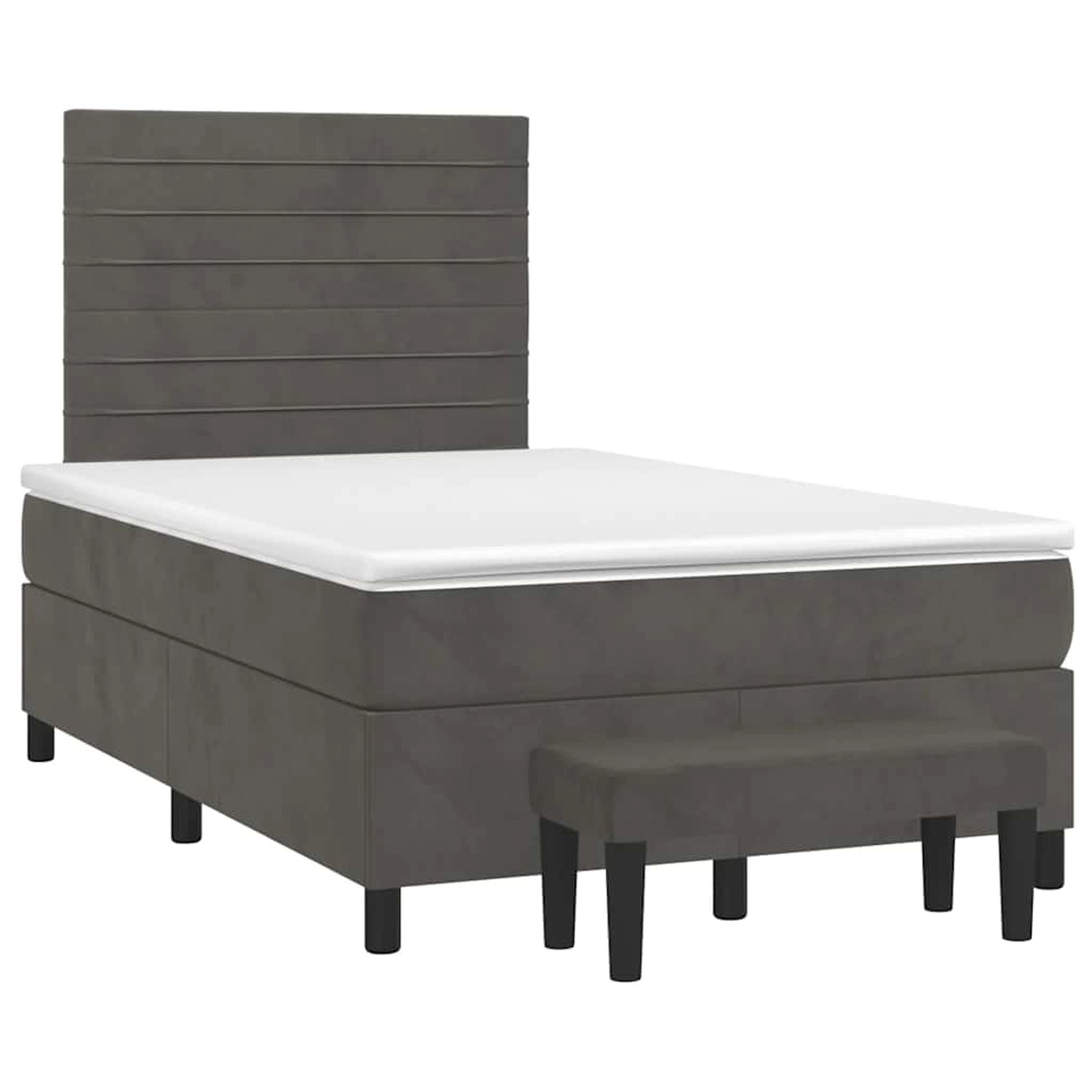 vidaXL Boxspringbett mit Matratze Dunkelgrau 120x190 cm Samt 3270476 günstig online kaufen