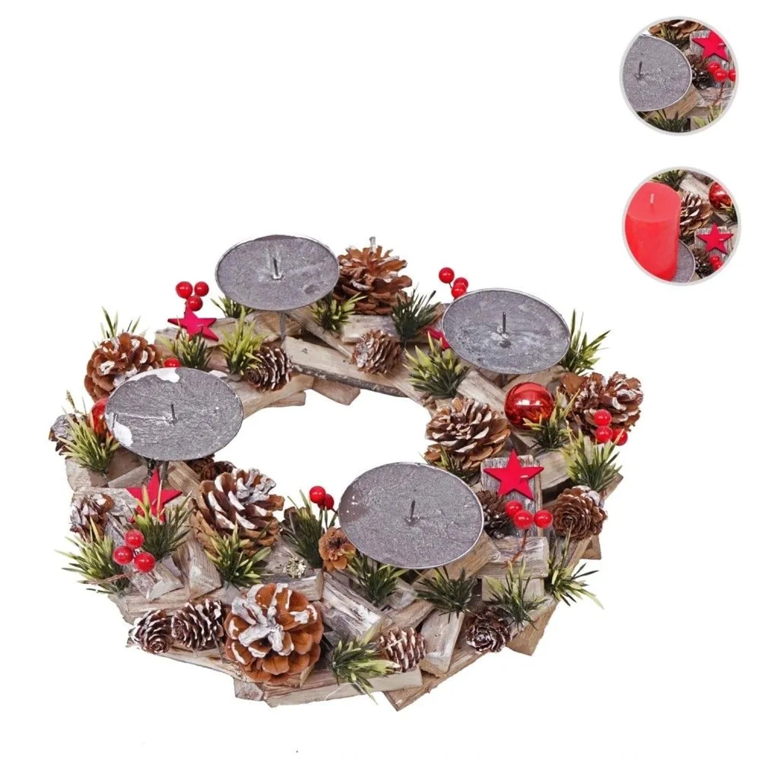 MCW Adventskranz Holz H50 ohne Kerzen kaufen bei OBI