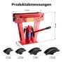 Rote hydraulische Rohrbiegemaschine 8T mit 4 Biegeformen, Maße 475x460x160 mm.