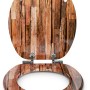 Sanfino WC-Sitz Industrial Wood mit Absenkautomatik, Holz-Optik für Ihr Bad.