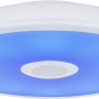 Weiße Globo LED-Deckenleuchte Raffy, Ø 28cm, mit RGB-Farben, Lautsprecher und Fernbedienung.