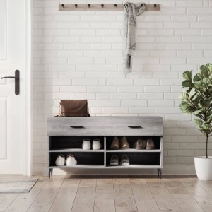vidaXL Schuhbank Grau Sonoma 102x35x55 cm Holzwerkstoff 829762