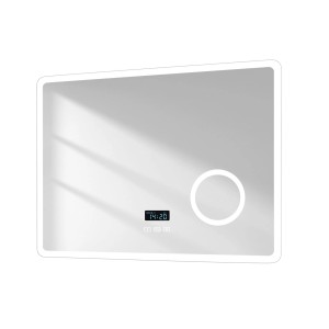 Emke Badspiegel 80x60cm mit LED, Bluetooth, 3-fach Vergrößerung, dimmbar und beschlagfrei.