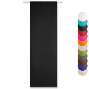 Schwarzer Arsvita Flächenvorhang Alessia mit Zubehör für Fenstervorhänge.