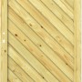 Sichtschutzzaun Tor Gada, gerade, 98x179cm, FSC®-zertifiziert, mit diagonalen Holzlatten.