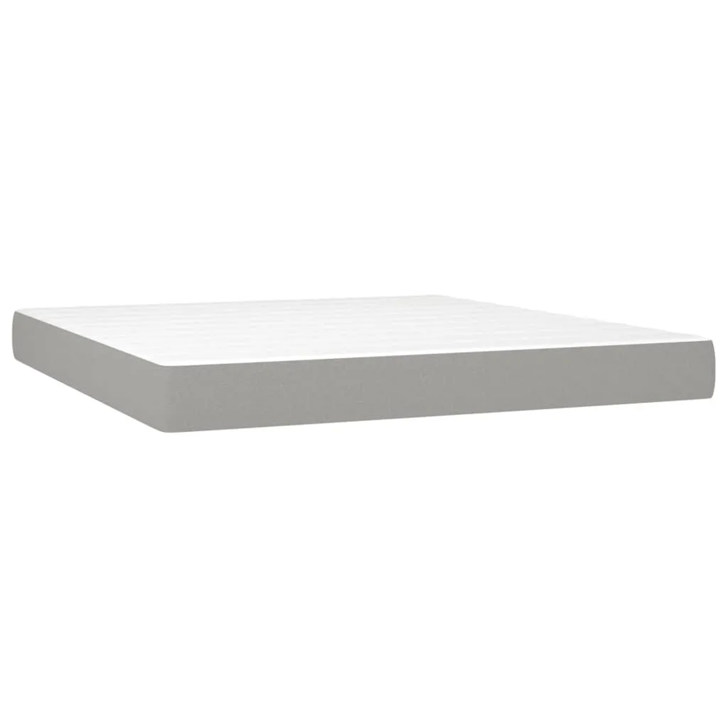Hellgraues vidaXL Boxspringbett 180x200 cm mit Matratze und Topper.