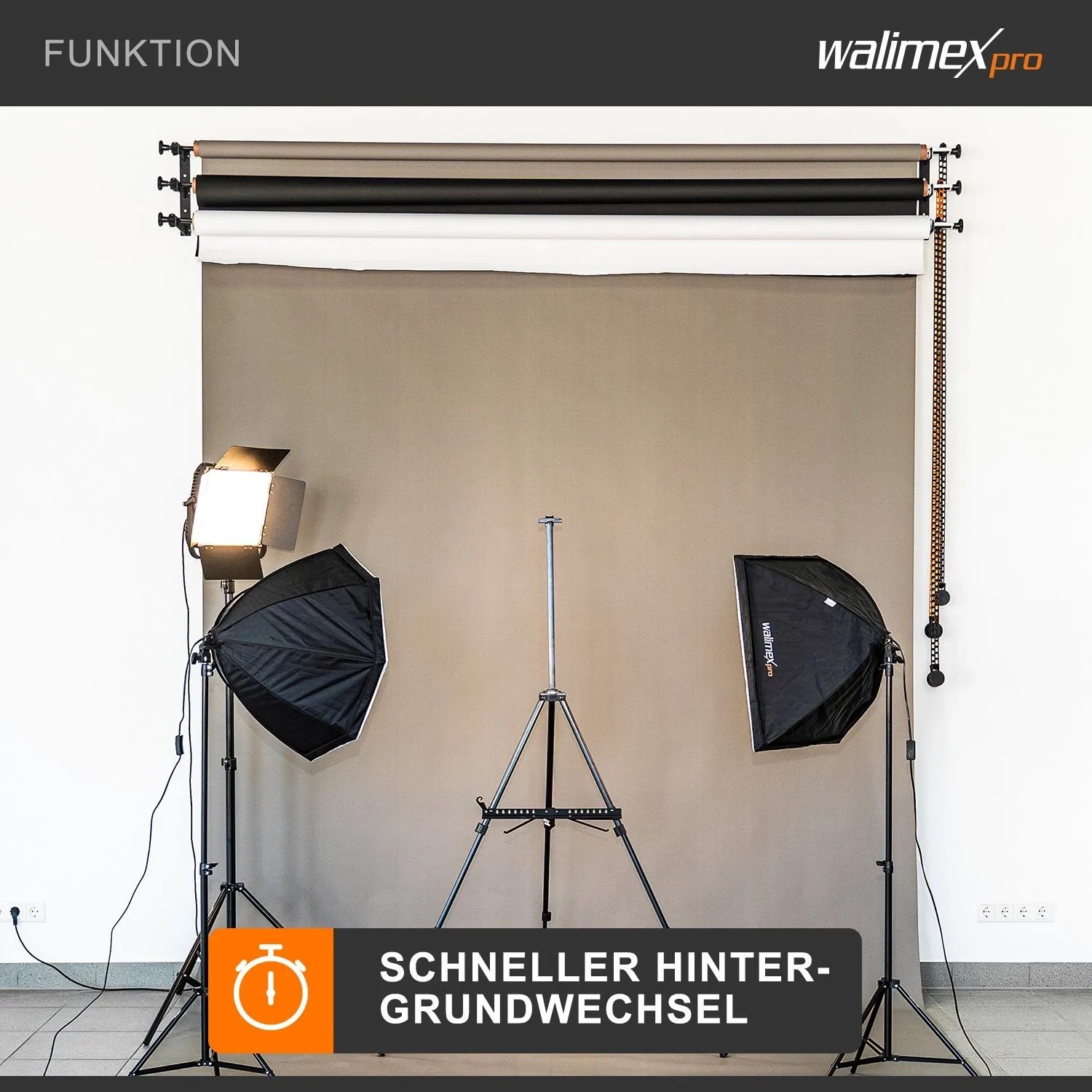 Walimex 2Er-Set 3-Fach Hintergrundhaken 21X4X33Cm 6Kg Metall Wand Decke Studio_5