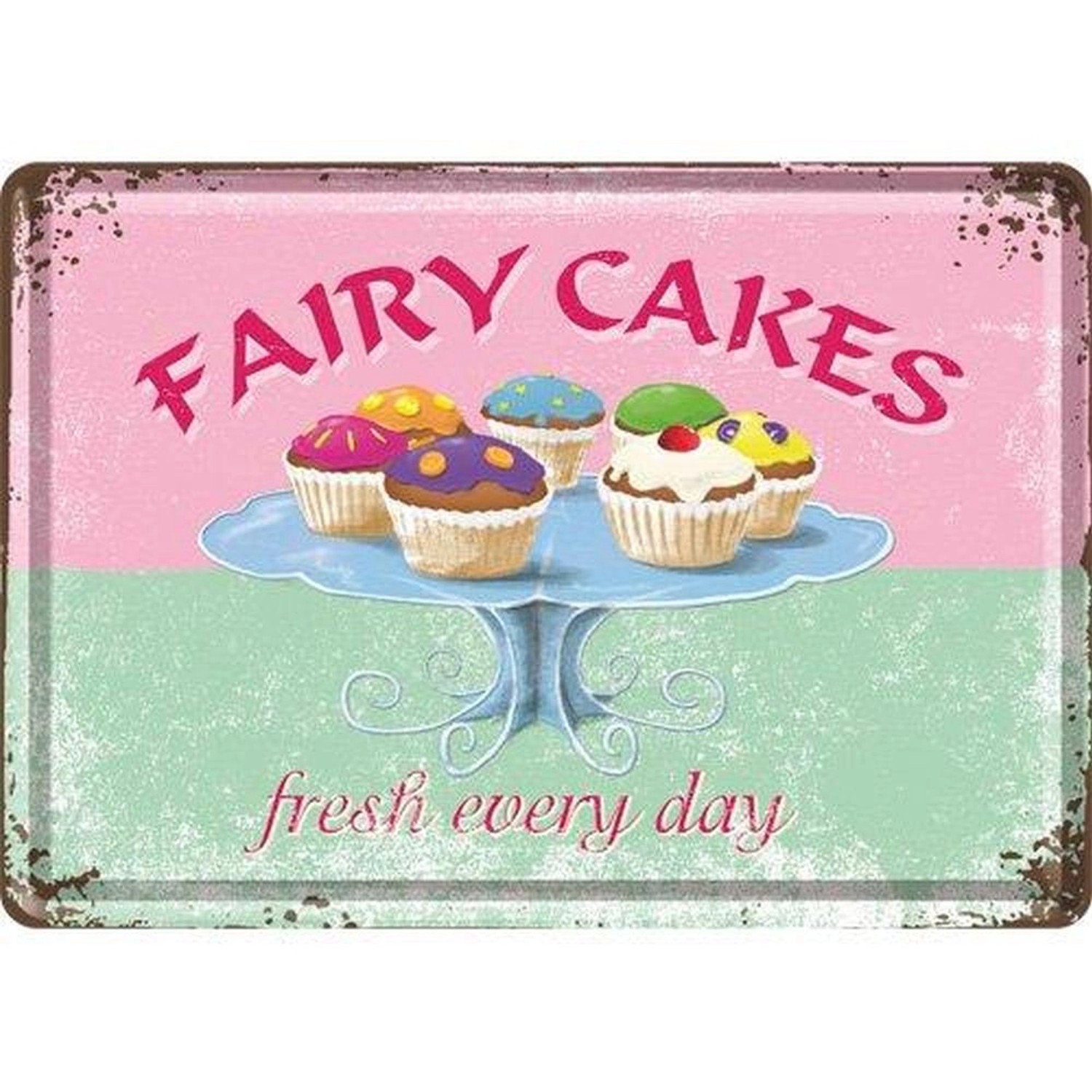 Nostalgic-Art Blechpostkarte - Home & Country - Fairy Cakes - Fresh every D günstig online kaufen