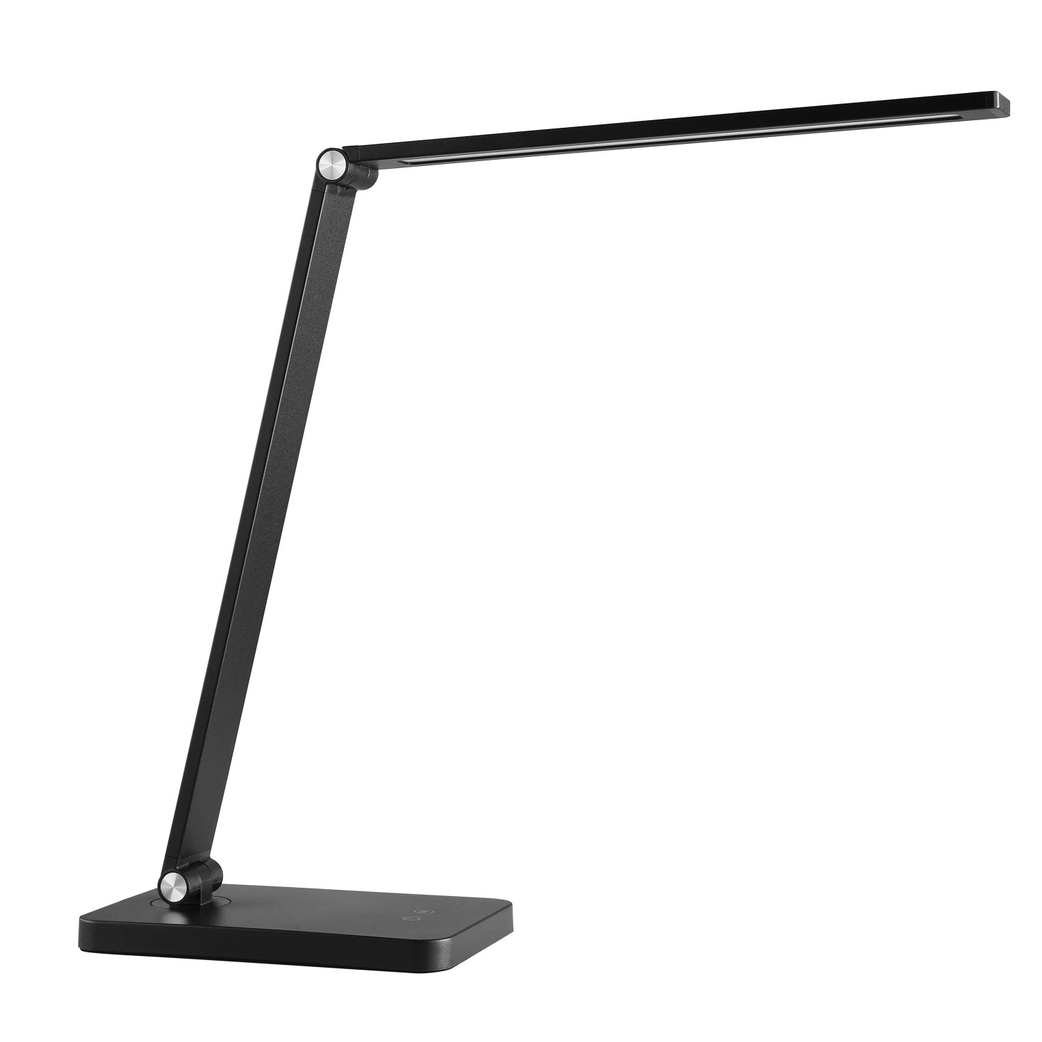 Schwarze LED-Tischlampe Lomina von Brilliant, 38 cm hoch, für Schreibtisch und Büro.
