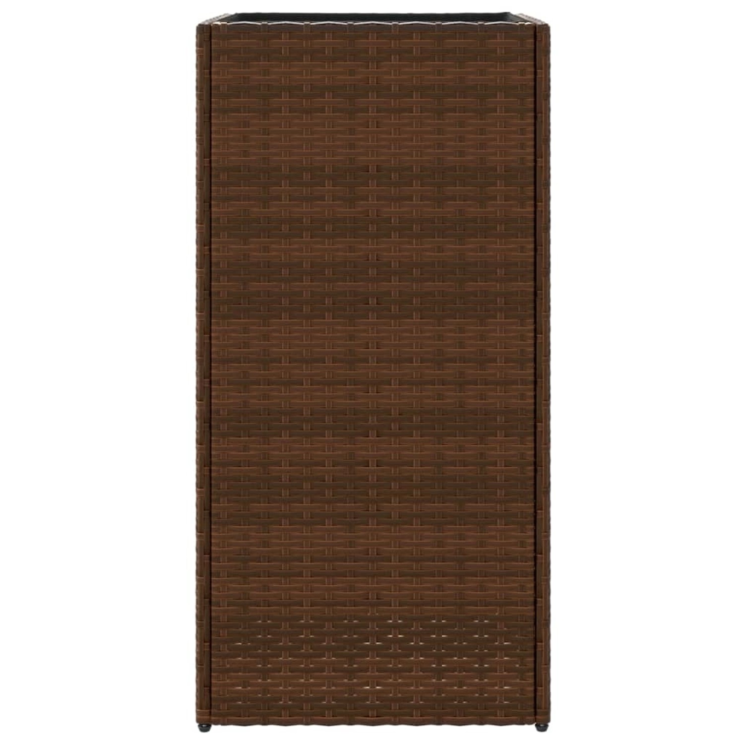 Brauner vidaXL Pflanzkübel (40x40x80 cm) aus Poly Rattan für Garten oder Terrasse.